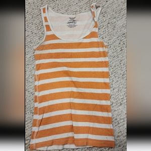 Orange and White Striped Tank Top